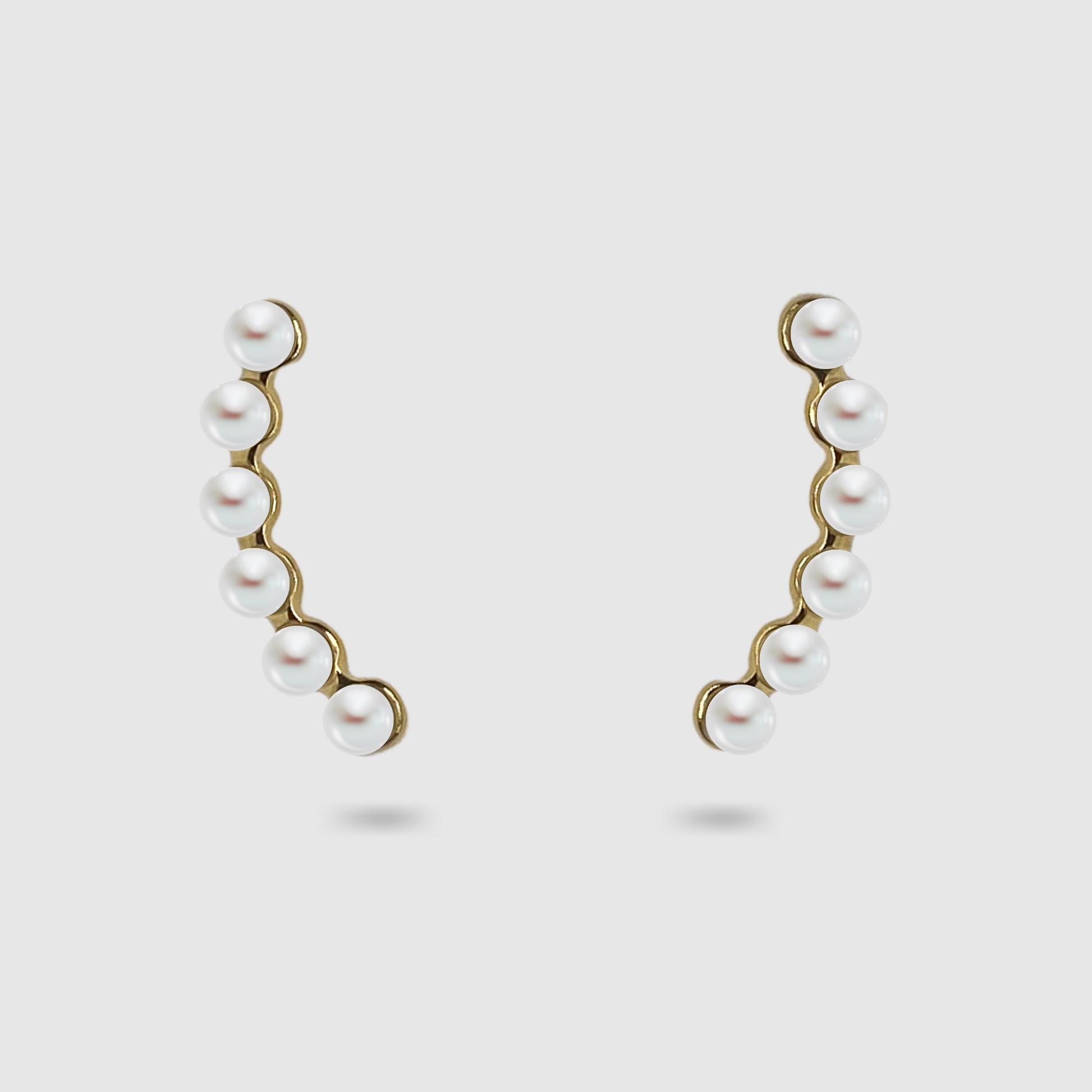 Boucles d'oreilles Méléa, acier inoxydable, perles, couleur or