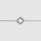 Bracelet Présage-luxe, acier inoxydable, trèfle, strass, ajustable, couleur or