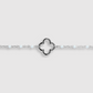 Bracelet Présage-perles, acier inoxydable, trèfle, perles, ajustable, couleur argent, perles blanches