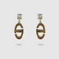 Boucles d'oreilles Rêvira-strass, acier inoxydable, 1 maillon, 1 diamant (imitation), couleur or