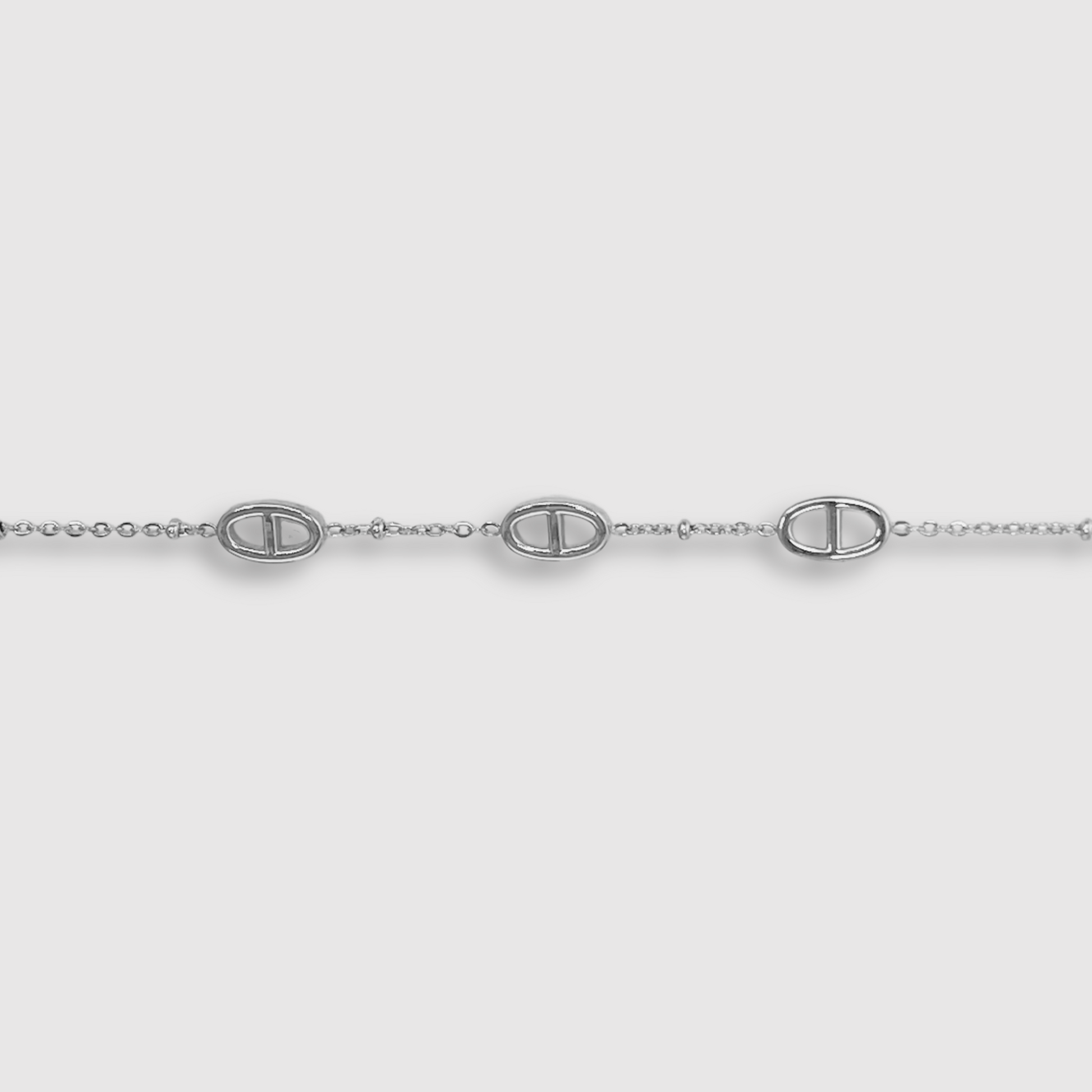 Bracelet Rêvira, ajustable, acier inoxydable, 3 maillons, argent