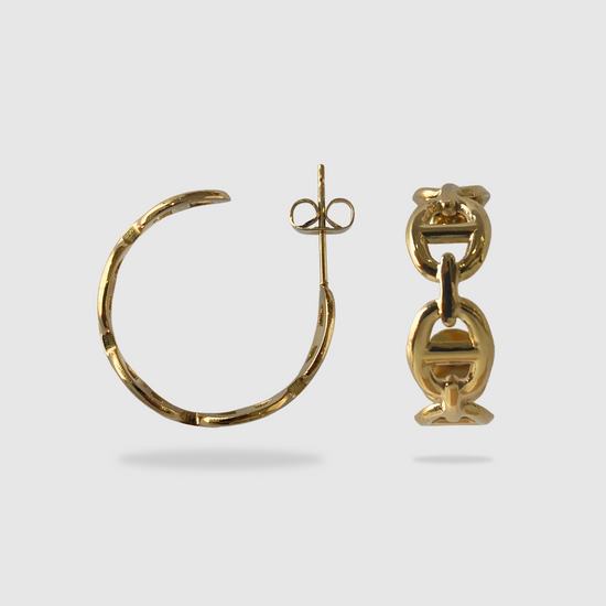 Boucles d'oreilles Rêvira, acier inoxydable, 5 maillons, couleur or