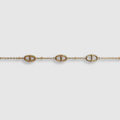 Bracelet Rêvira, ajustable, acier inoxydable, 3 maillons, or
