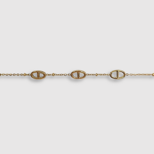 Bracelet Rêvira, ajustable, acier inoxydable, 3 maillons, or