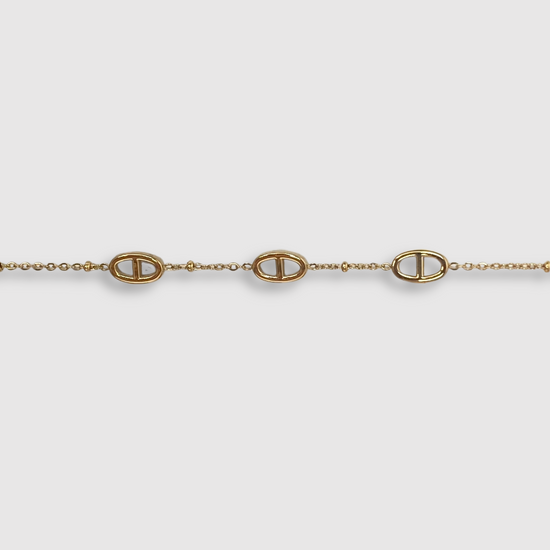 Bracelet Rêvira, ajustable, acier inoxydable, 3 maillons, or