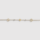 Bracelet Spléndia-strass, acier inoxydable, couleur or, 2 trèfles, 2 strass, 1 étoile, ajustable