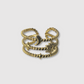 Bague Tav, acier inoxydable, lune, soleil, étoiles, ajustable, couleur or