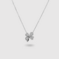 Collier Fortune-strass, Acier inoxydable, strass, trèfle, couleur argent