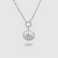 Collier Céleste, Acier inoxydable, couleur argent, strass, oeil, cercles, ajustable