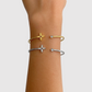 Bracelet-jonc Spléndia-strass, acier inoxydable, 1 strass, 1 étoile, ajustable, couleur or, argent