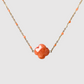 Collier Elénia, acier inoxydable, couleur or,  trèfle orange, perles