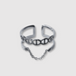 Bague Rêvira-double, acier inoxydable, 5 maillons, petite chaîne, ajustable, couleur argent