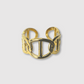 Bague Rêvira, Acier inoxydable, 5 maillons, ajustable, couleur or