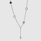 Acier inoxydable, descente, strass, trèfle, double face, ajustable, couleur argent