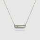Collier acier inoxydable, couleur or, strass, rectangle arrondi, ajustable