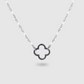 Acier inoxydable, ajustable, perles blanches, trèfle, argent