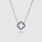 Acier inoxydable, ajustable, argent, strass, trèfle